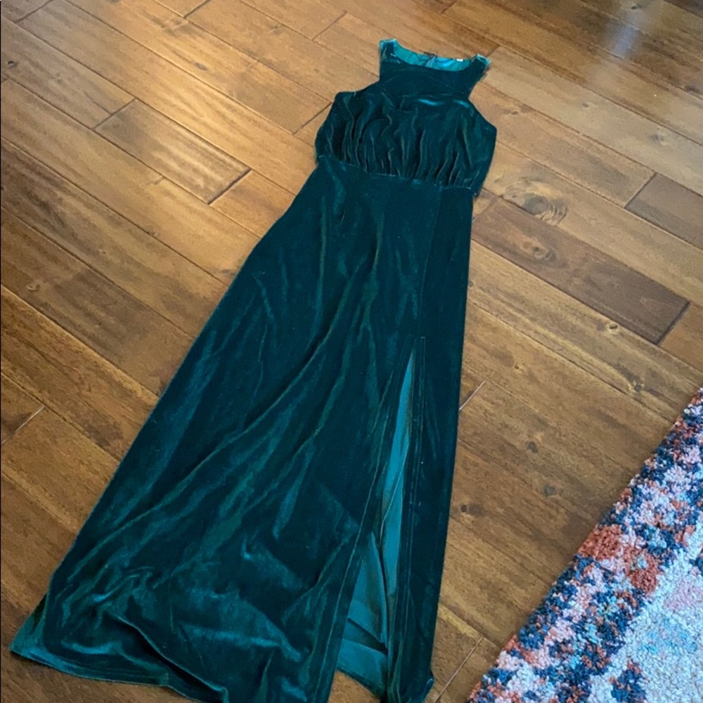 REVOLVE Green velvet dress